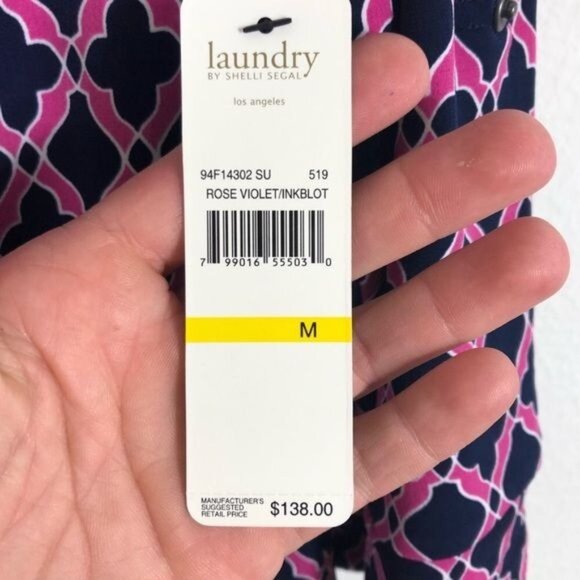 Laundry Shelli Segal Geometric Shift Dress Rose Inkblot Medium NWT Stretch Knit - Picture 6 of 8